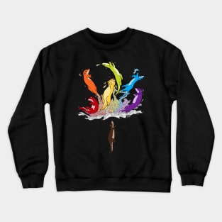 Rainbow Otters Crewneck Sweatshirt